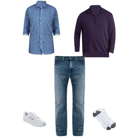 Nautica XXL Chambray Tropical Print Blue Button Down Casual Long Sleeve Shirt - Picture 3 of 13